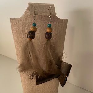 Boho feather earrings